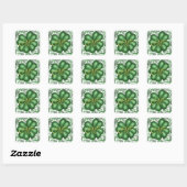 Sticker Carré Shamrock monogramme (Feuille)