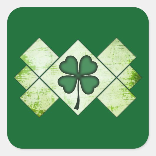 Sticker Carré Shamrock Pattern St Patrick’s Day - Autocolante (Devant)