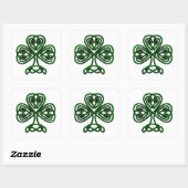 Sticker Carré Shamrock vert Jour de la Saint Patrick (Feuille)