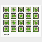 Sticker Carré Shamrock vert Saint Patrick's Day Floral Art (Feuille)