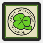 Sticker Carré Shamrock vert Saint Patrick's Day Floral Art (Devant)