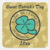 Sticker Carré Shamrock vert Saint Patrick's Day Floral Art (Devant)
