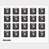 Sticker Carré Sharcula Funny Dracula Shark Vampire Halloween T-S (Feuille)