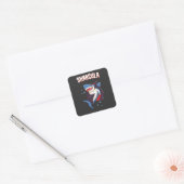 Sticker Carré Sharcula Funny Dracula Shark Vampire Halloween T-S (Enveloppe)