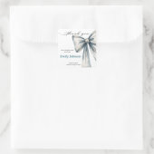 Sticker Carré She did it Graduation invitation Photo Blue Bow (Sac)