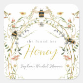 Sticker Carré She found her Honey Wildflower Bridal Shower (Devant)