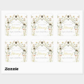 Sticker Carré She found her Honey Wildflower Bridal Shower (Feuille)