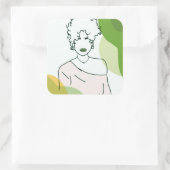 Sticker Carré she - green (Sac)