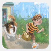 Sticker Carré Sheldon et Davie Adventure (Devant)