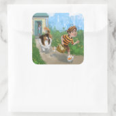 Sticker Carré Sheldon et Davie Adventure (Sac)