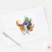 Sticker Carré Sheldon le Sheltie et son garçon (Enveloppe)