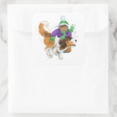 Sticker Carré Sheldon le Sheltie et son garçon (Sac)