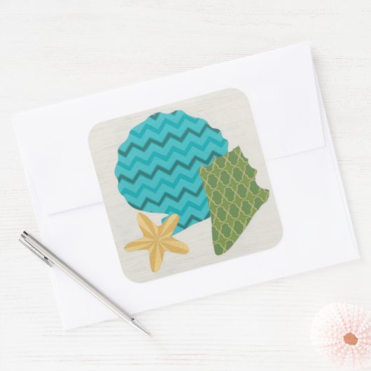 Sticker Carré Shell Motifs II (Enveloppe)