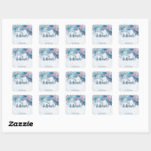 Sticker Carré Shellabration | Étoile de mer de plage à l'aquarel (Feuille)