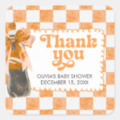 Sticker Carré She's Ready to Pop Baby Shower (Devant)