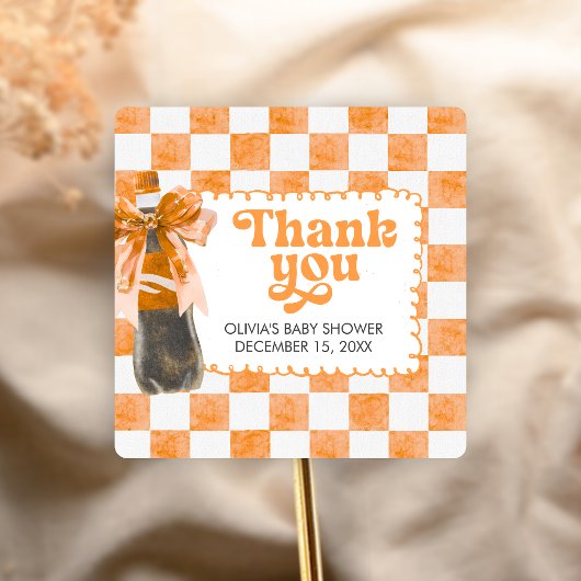 Sticker Carré She's Ready to Pop Baby Shower