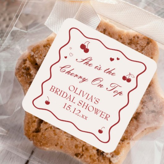 Sticker Carré She's the Cherry On Top