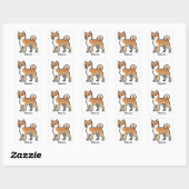 Sticker Carré shiba inu (Feuille)