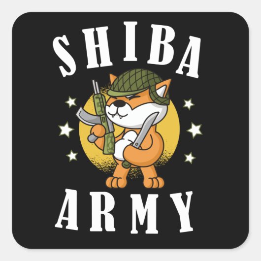 Sticker Carré Shiba Inu Coin Shift Hodl À Lune (Devant)
