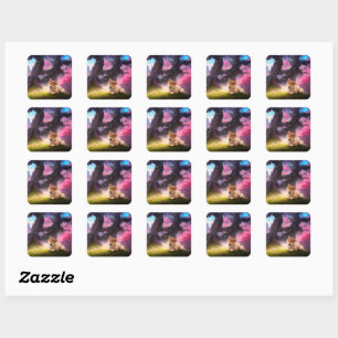 Sticker Carré Shiba Inu Imaginaire Anime