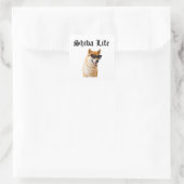 Sticker Carré Shiba Life (Sac)