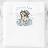 Sticker Carré Shih Tzu Chien Maman Florale (Sac)