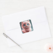 Sticker Carré Shmu - Le chaton rose (Enveloppe)