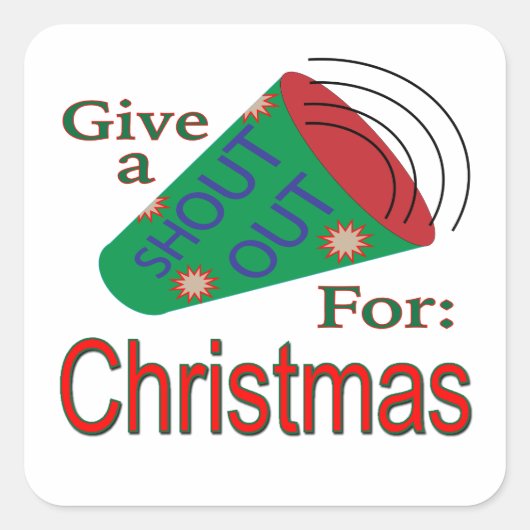 Sticker Carré Shout Out pour Noël (Devant)