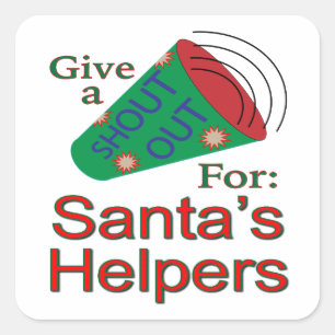 Sticker Carré Shout Out pour Père Noël Helpers