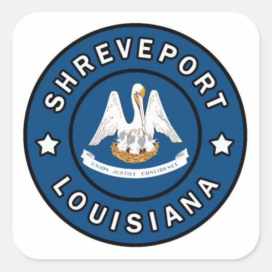 Sticker Carré Shreveport Louisiane (Devant)