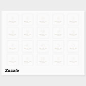 Sticker Carré SHYLAH Formal Gold Blanc Classic Mariage Merci (Feuille)