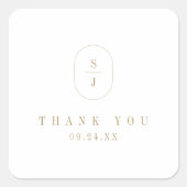 Sticker Carré SHYLAH Formal Gold Blanc Classic Mariage Merci (Devant)