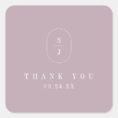 Sticker Carré SHYLAH Simple Lilac Boho Moderne Merci Mariage (Devant)