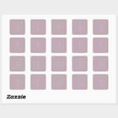 Sticker Carré SHYLAH violet Lilac minimaliste Mariage Monogramme (Feuille)