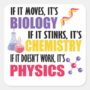 Sticker Carré Si ça bouge c'est la biologie