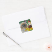 Sticker Carré Siamese Kitten & Hummingbird (Enveloppe)