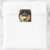 Sticker Carré Sibérien Husky (Sac)