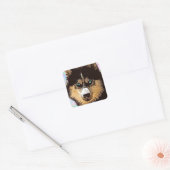 Sticker Carré Sibérien Husky (Enveloppe)