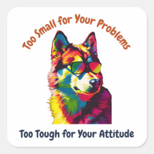 Sticker Carré Sibérien Husky