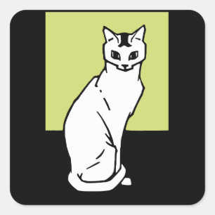 Sticker Carré Siège Chat Julie de Graag Art Nouveau
