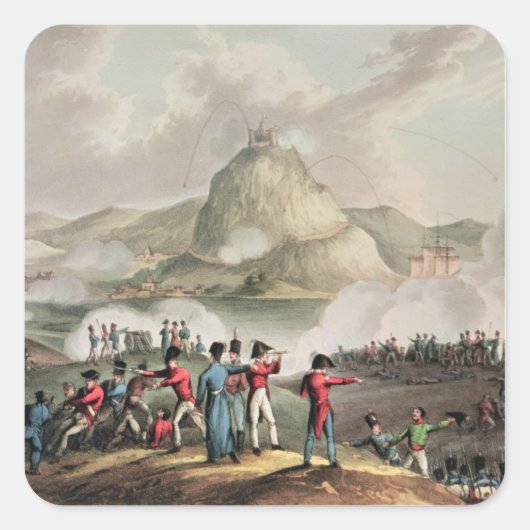 Sticker Carré Siège de Saint-Sébastien, gravé par Thomas (Devant)