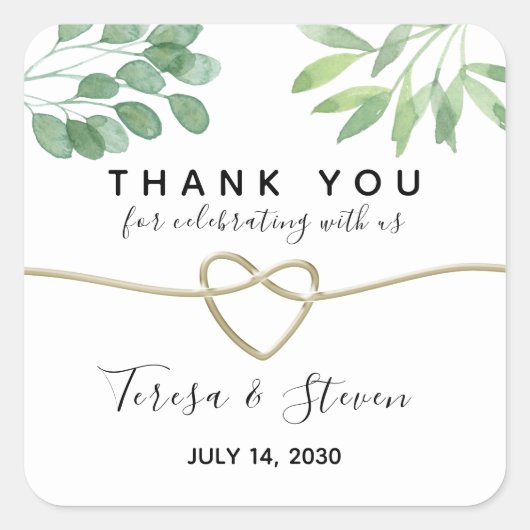 Sticker Carré SiEucalyptus Merci Mariage de verdure (Devant)