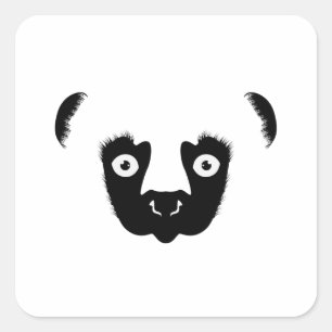 Sticker Carré Sifaka Face Silhouette