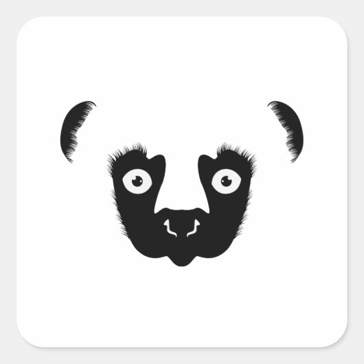 Sticker Carré Sifaka Face Silhouette (Devant)