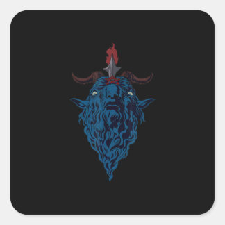 Sticker Carré Sigil De Baphomet Chèvre De Mendes Satan Dark Goth