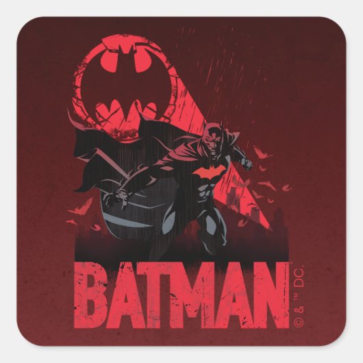 Sticker Carré Signal Batman Crimson Bat (Devant)