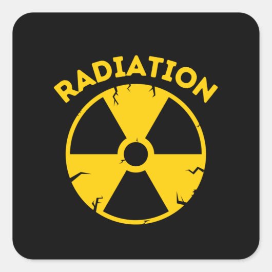 Sticker Carré Signal d'alerte de radiation (Devant)