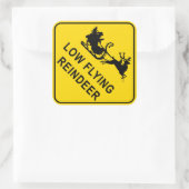 Sticker Carré Signal d'avertissement de Noël - Basse renne volan (Sac)