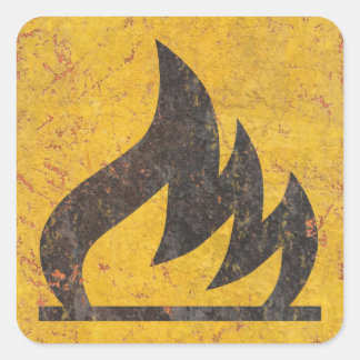 Sticker Carré Signal d'avertissement inflammable