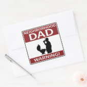 Sticker Carré Signal d'avertissement papa de quartier Grill roug (Enveloppe)